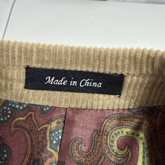 Lauren Ralph Lauren Corduroy Blazer Mens 42L LONG Sport Coat Paisley Lined - Picture 13 of 15